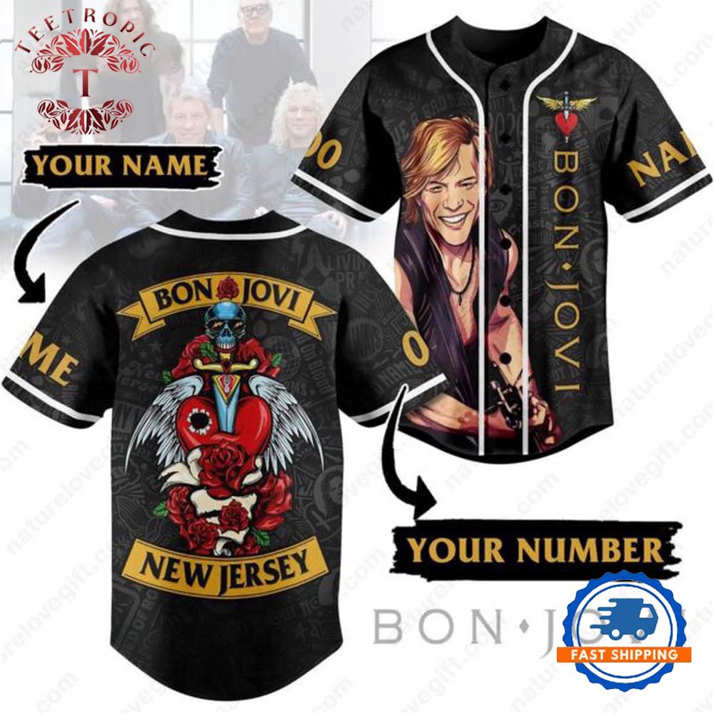 Bon Jovi New Jersey Album Custom Vintage Baseball Jersey