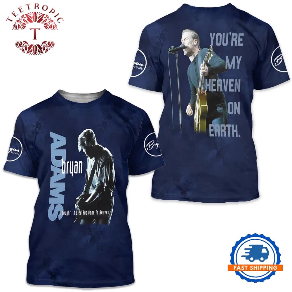 Bryan Adams Guitar Music 3D T Shirt