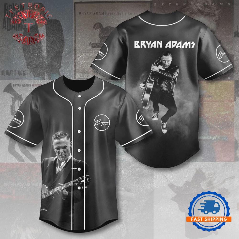 Bryan Adams Guitar Music Baseball Jersey