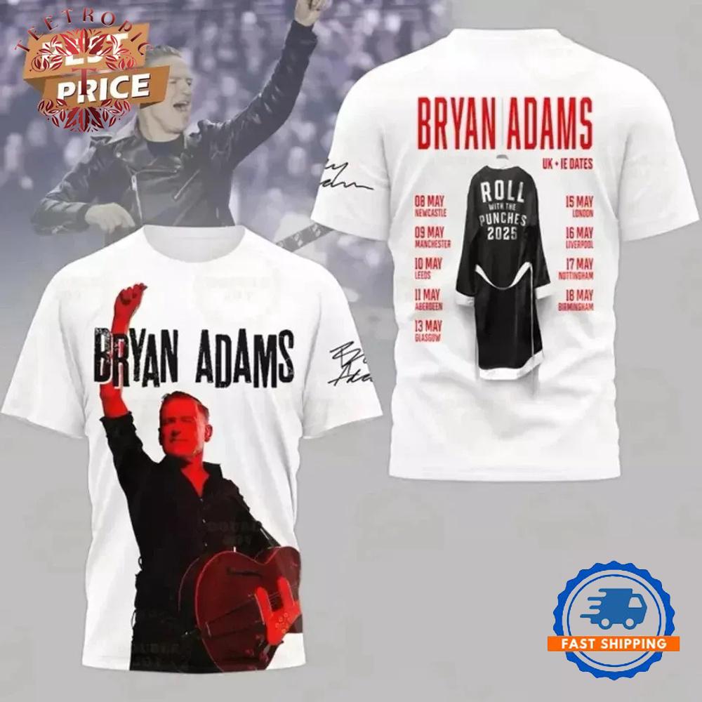 Bryan Adams Roll With The Punches 2025 3D T Shirt