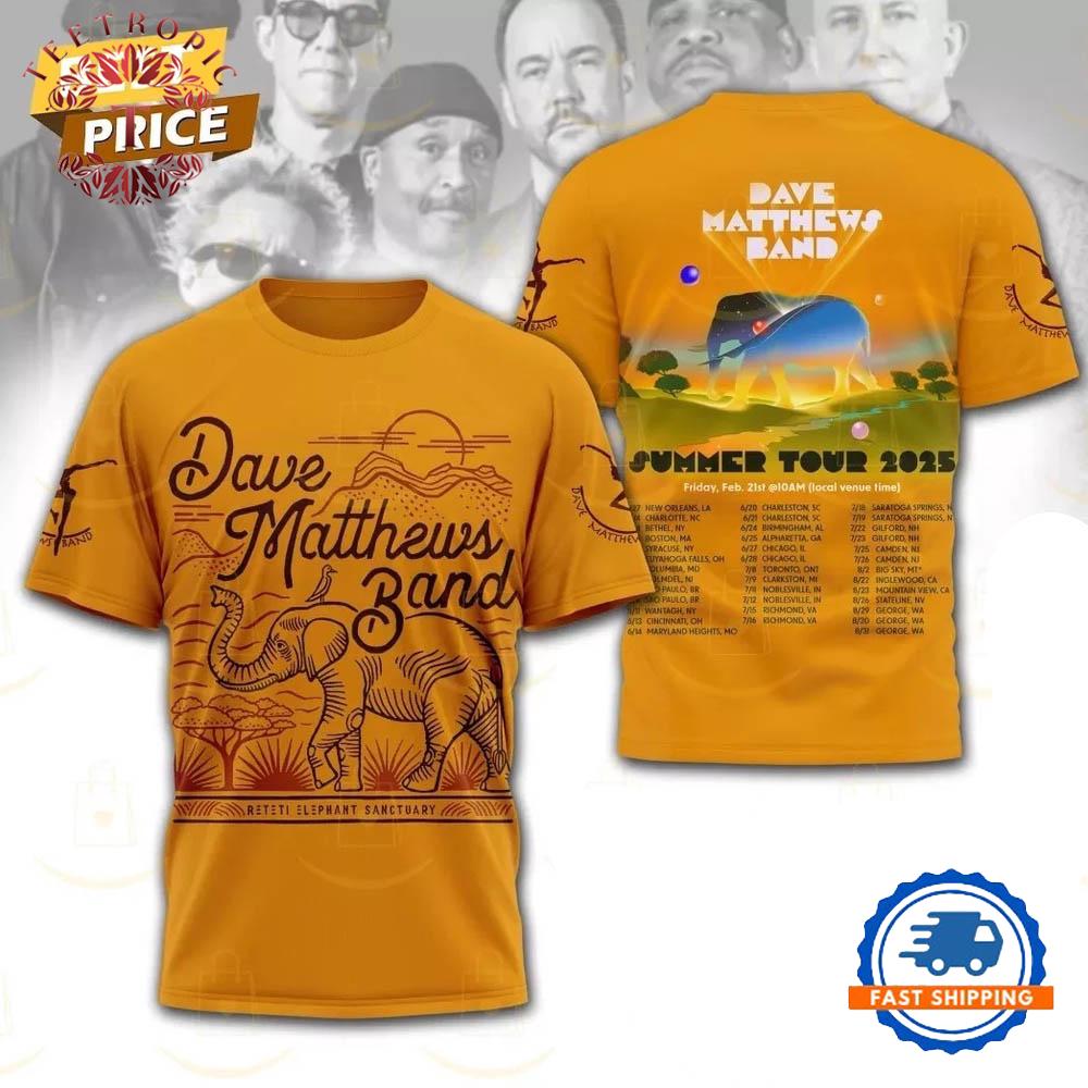 Dave Matthews Band Summer Tour 2025 3D T Shirt