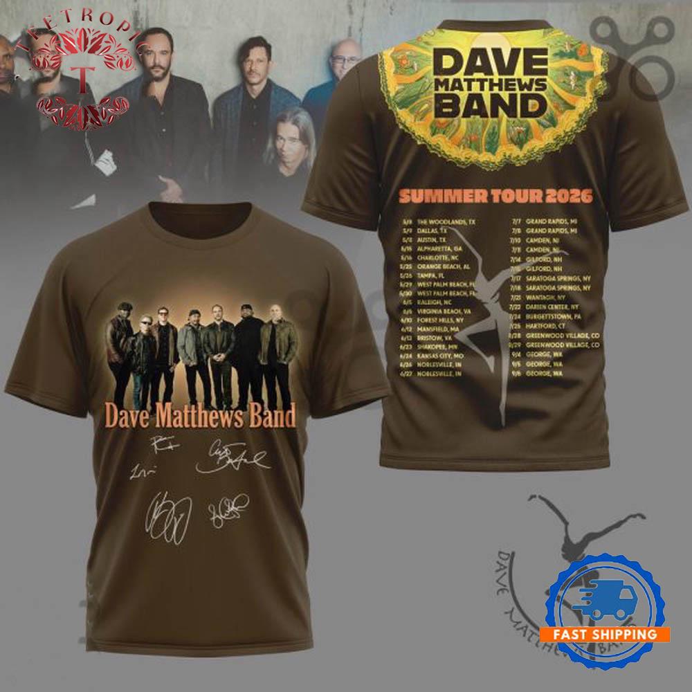 Dave Matthews Band Summer Tour 2026 3D T Shirt