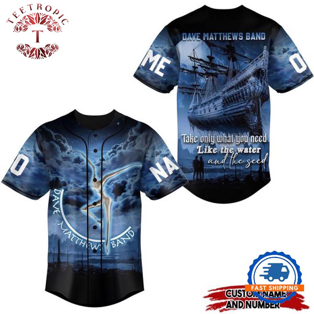 Dave Matthews Band Take Only What You Need Like The Water And The Seed Baseball Jersey