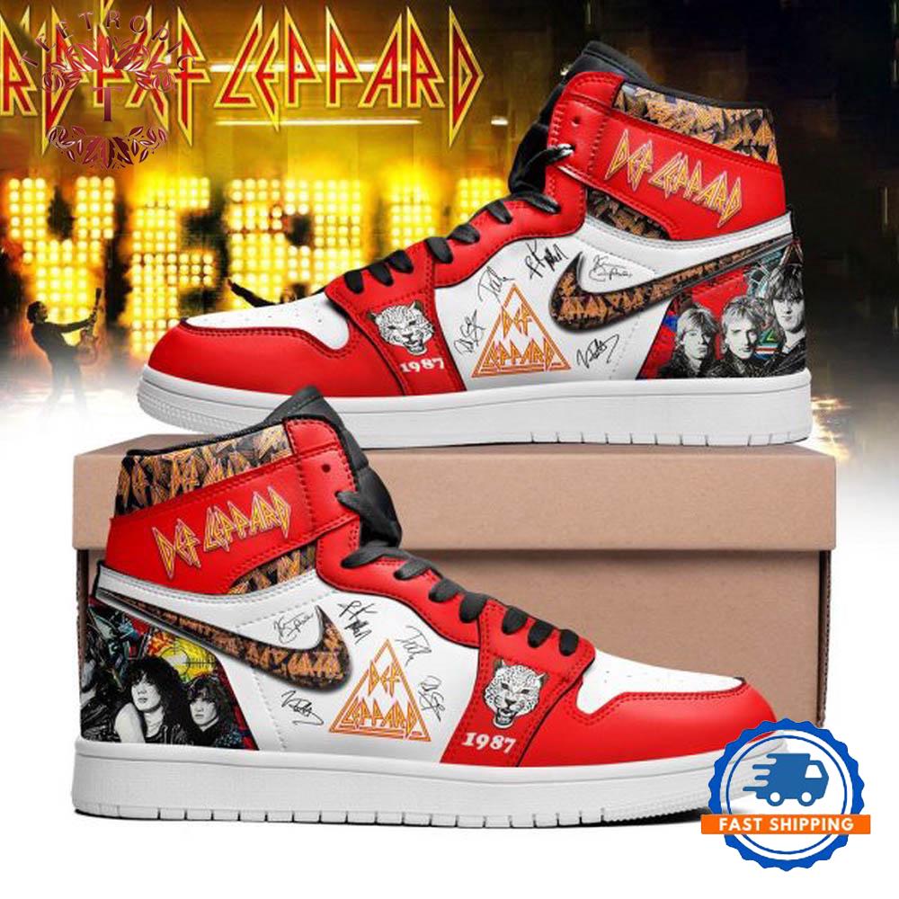 Def Leppard 1987 Air Jordan 1 Hightop Shoes