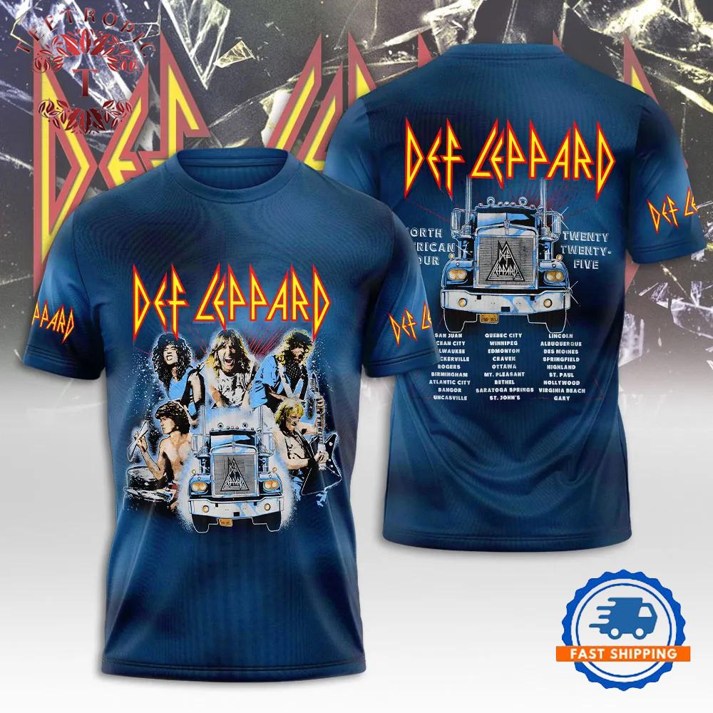 Def Leppard Band Logo Legendary Rock Merch 3D T-Shirt