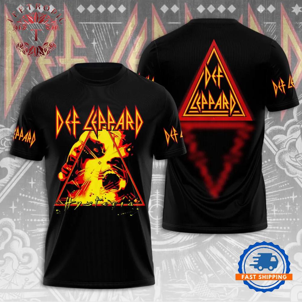 Def Leppard Classic 80s Rock Fashion 3D Graphic T Shirt
