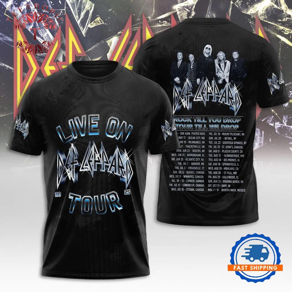 Def Leppard Hysteria Album Iconic Rock Design 3D T-Shirt