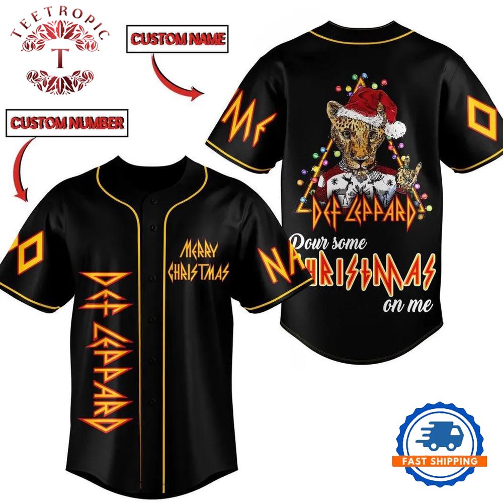 Def Leppard Pour Some Christmas Personalized Baseball Jersey