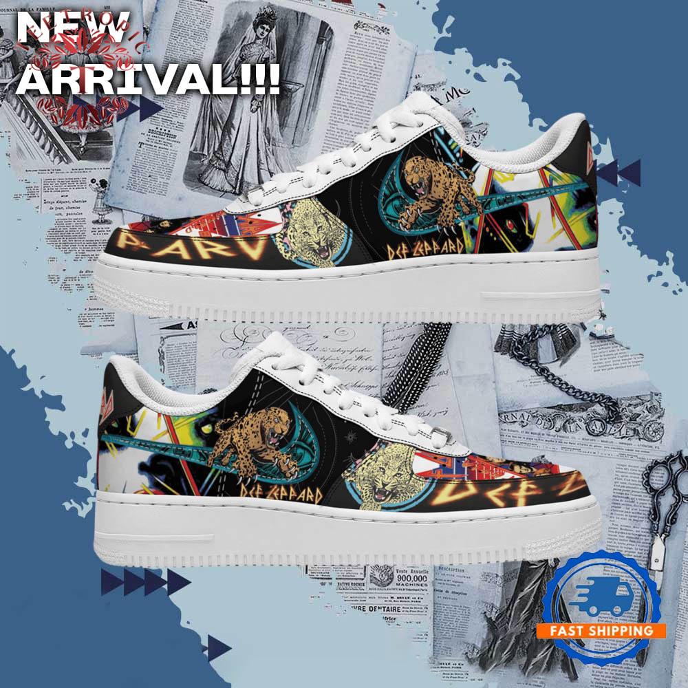Def Leppard Pour Some Sugar On Me Music Band Air Force 1 Shoes Sneaker