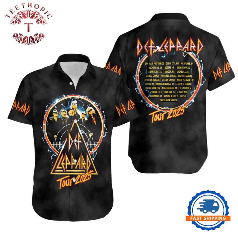 Def Leppard The World Tour 2025 Hawaiian Shirt