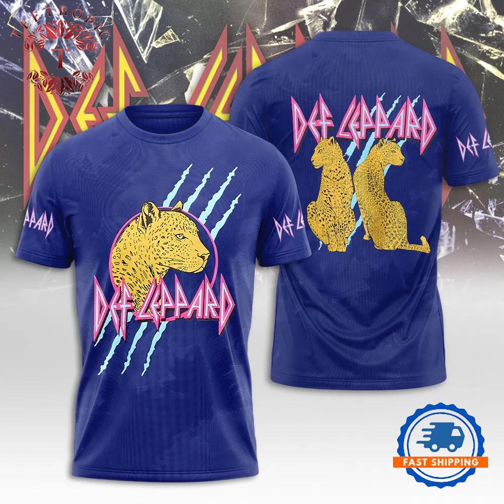 Def Leppard Vintage Rock Style 3D Printed T-Shirt