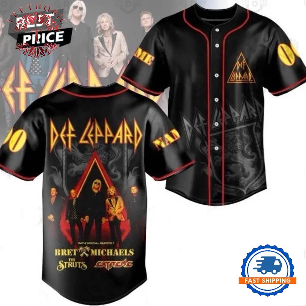 Def Leppard With Bret Michaels Baseball Jersey