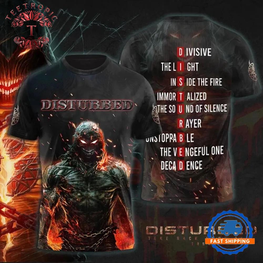 Disturbed Music Band 3D All Over Print T Shirt