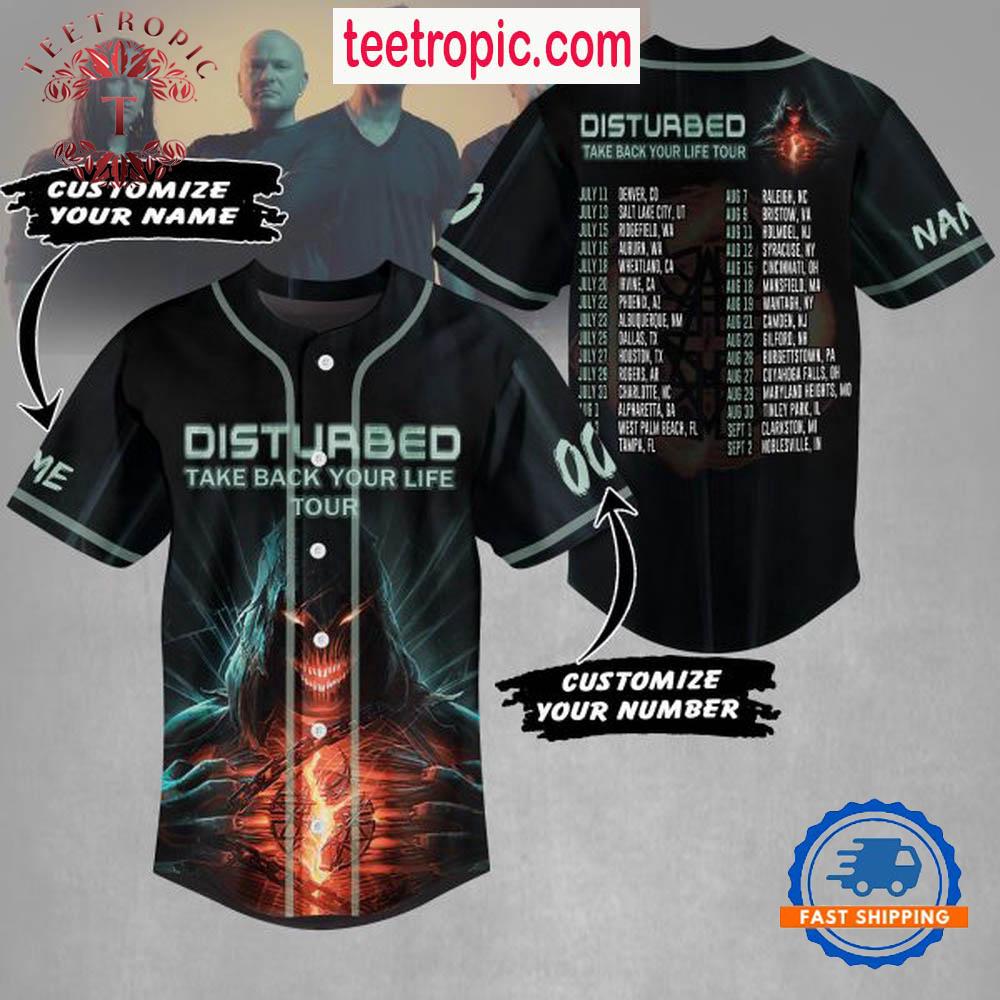 Disturbed Take Back Your Life Tour Personalized Baseball Jersey