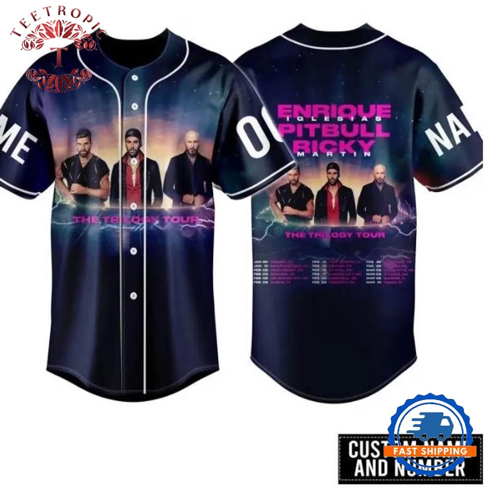 Enrique Iglesias Pitbull Ricky Tour Baseball Jersey