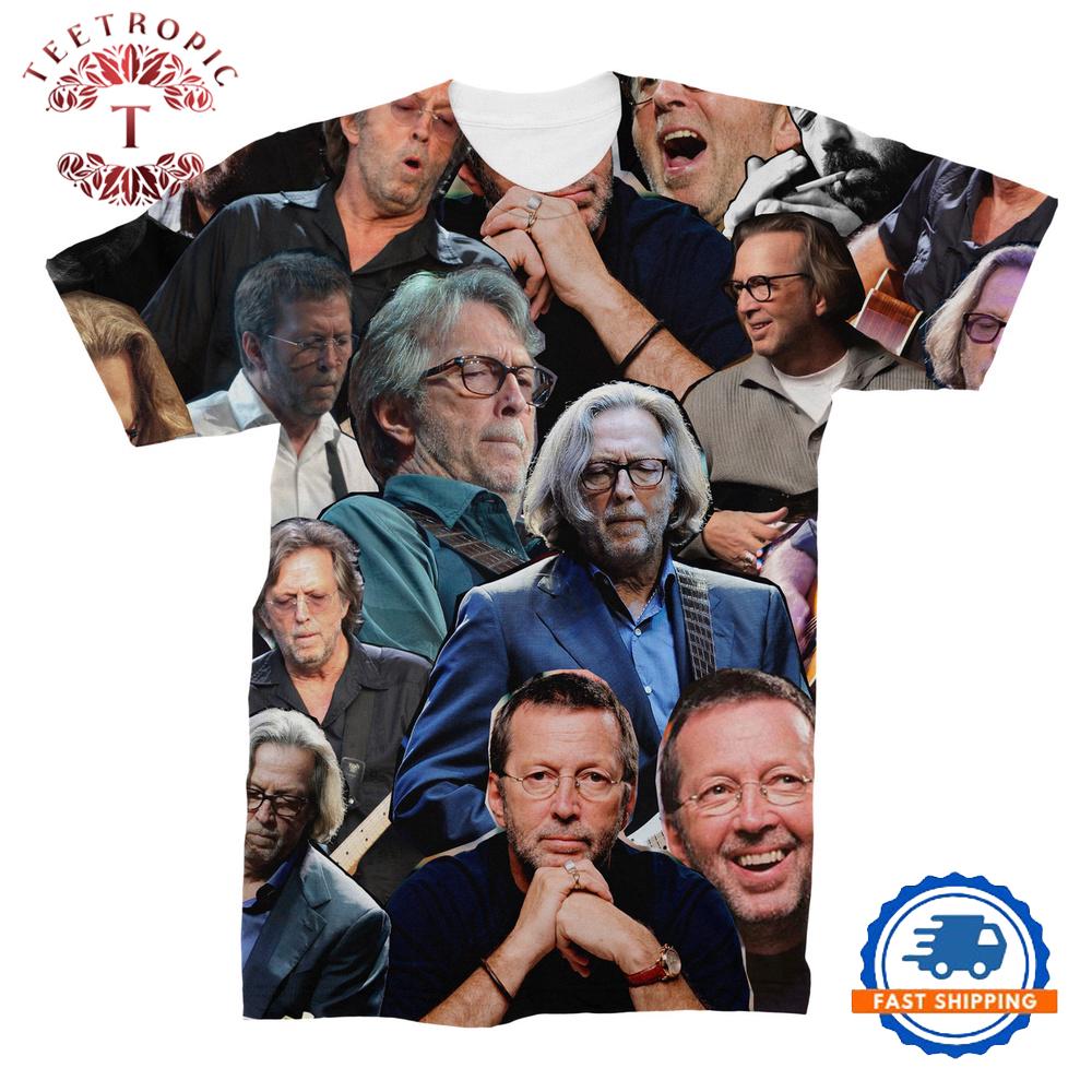 Eric Clapton 3D Collage Face T-Shirt