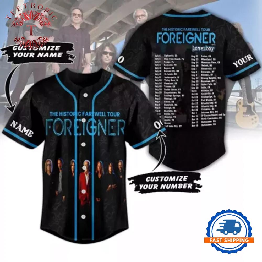 Foreigner Historic Farewell Tour Baseball Jersey