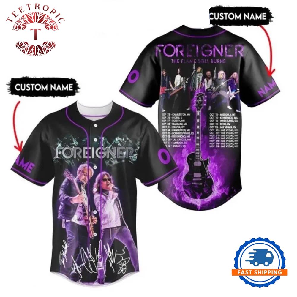 Foreigner The Flames Still Burns Baseball Jersey