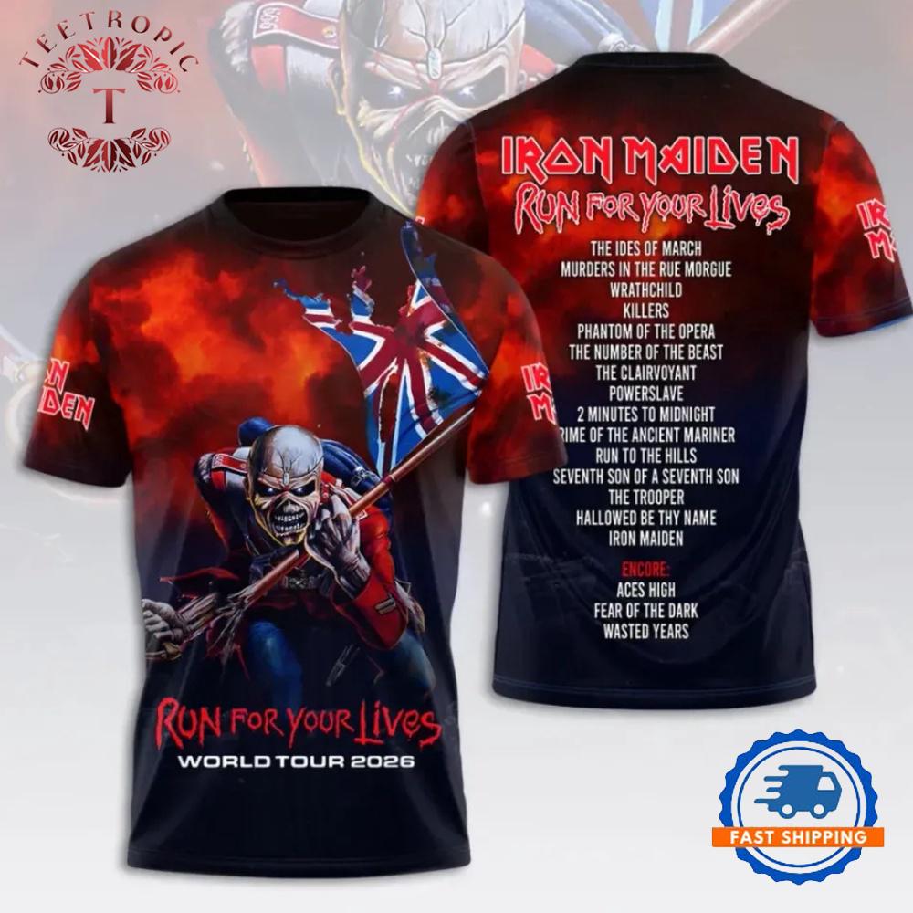 Iron Maiden 2026 World Tour 3D Printed T-Shirt