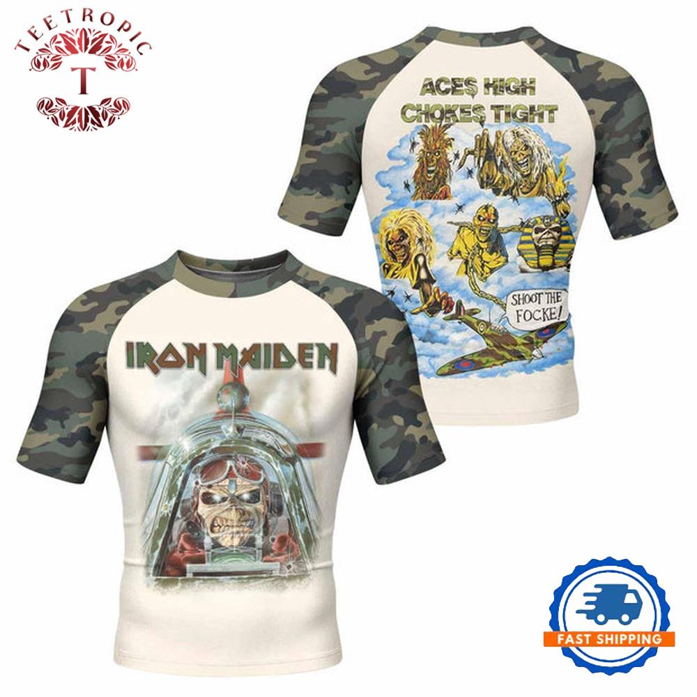 Iron Maiden Aces High Chokes 3D T Shirt