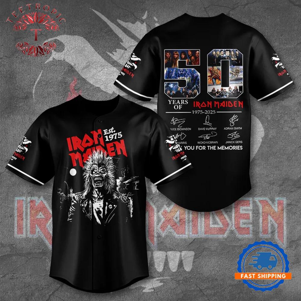 Iron Maiden Inspired Run For Your Lives World Tour Est 1975 Baseball Jersey