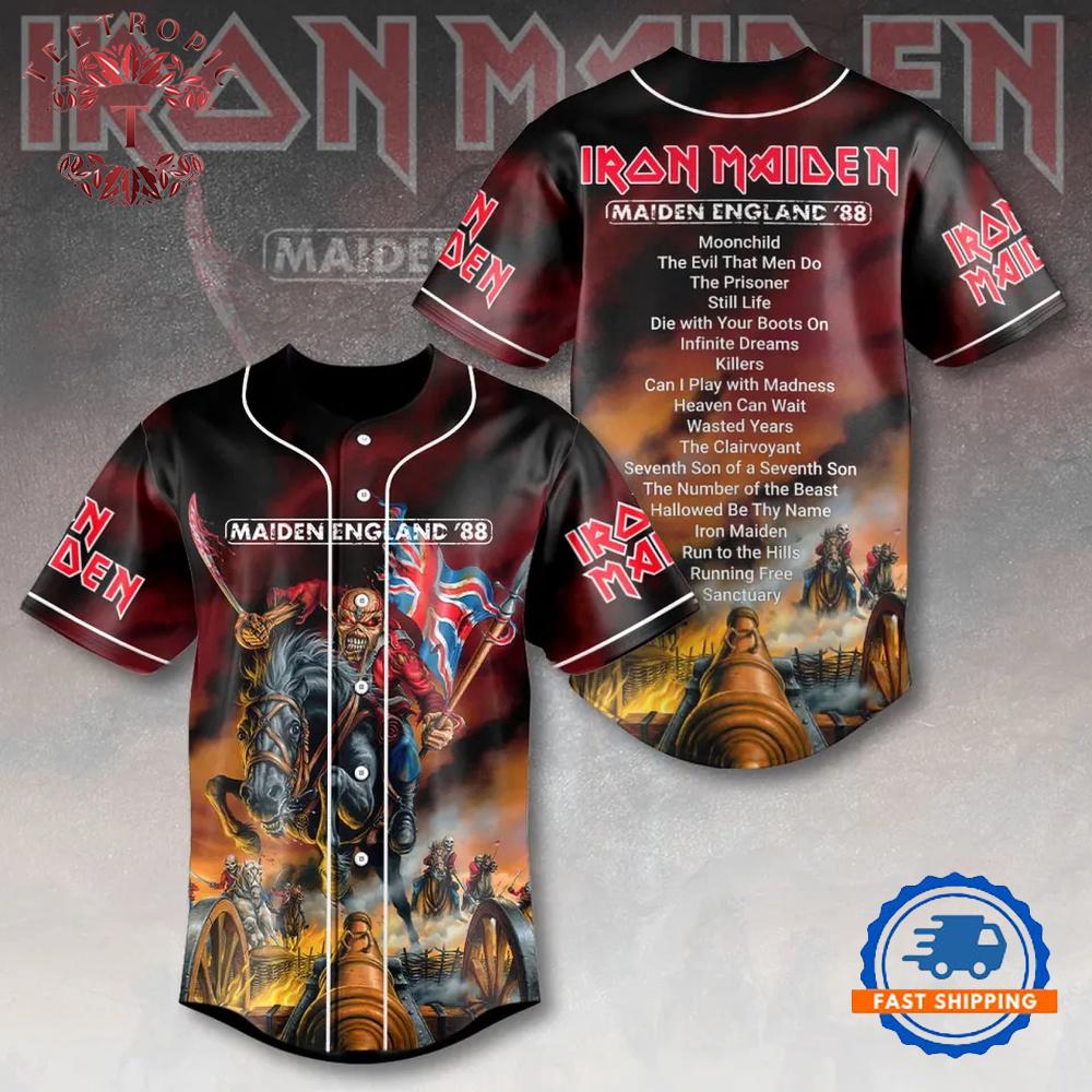 Iron Maiden Run For Your Lives Tour Baseball Jersey