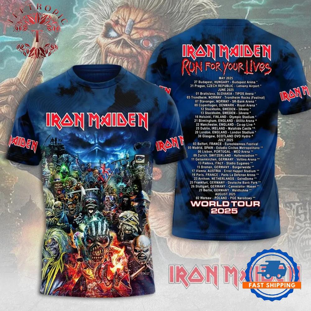Iron Maiden Run For Your Lives World Tour T-Shirt