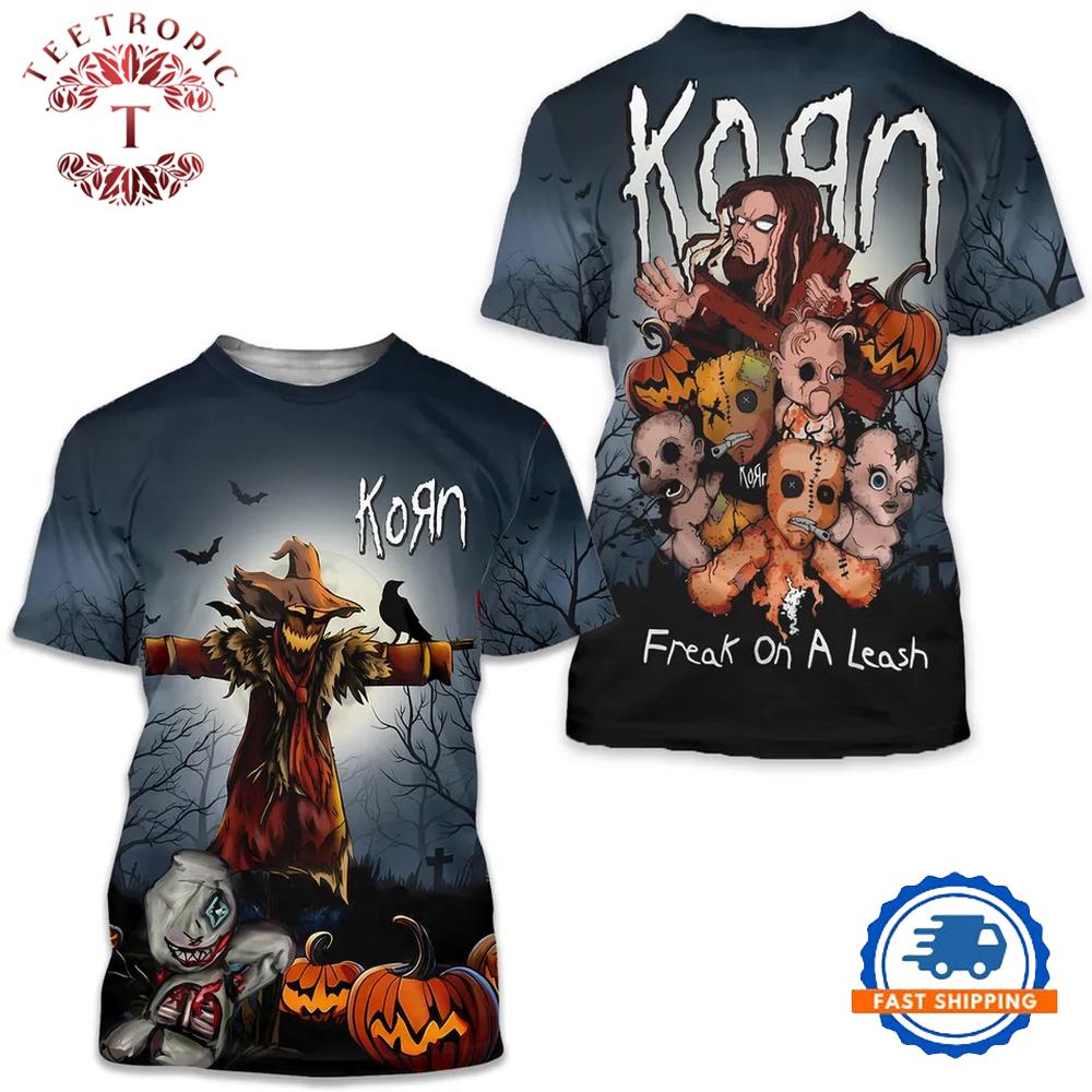 Korn Freak On A Leash In Fall Season 3D T-Shirt