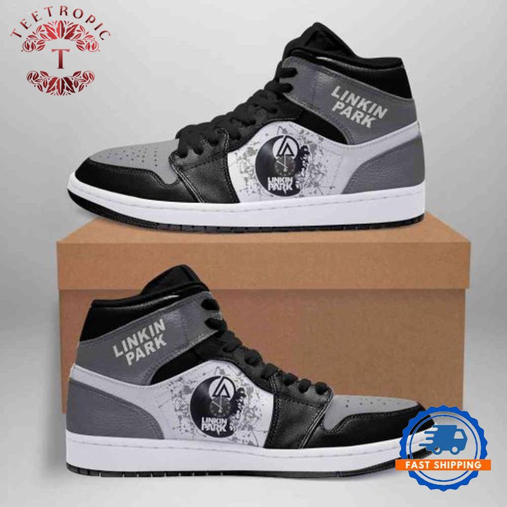 Linkin Park Black White Air Jordan 1 Hightop Shoes