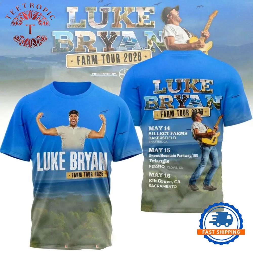 Luke Bryan Farm Tour 2026 3D T Shirt