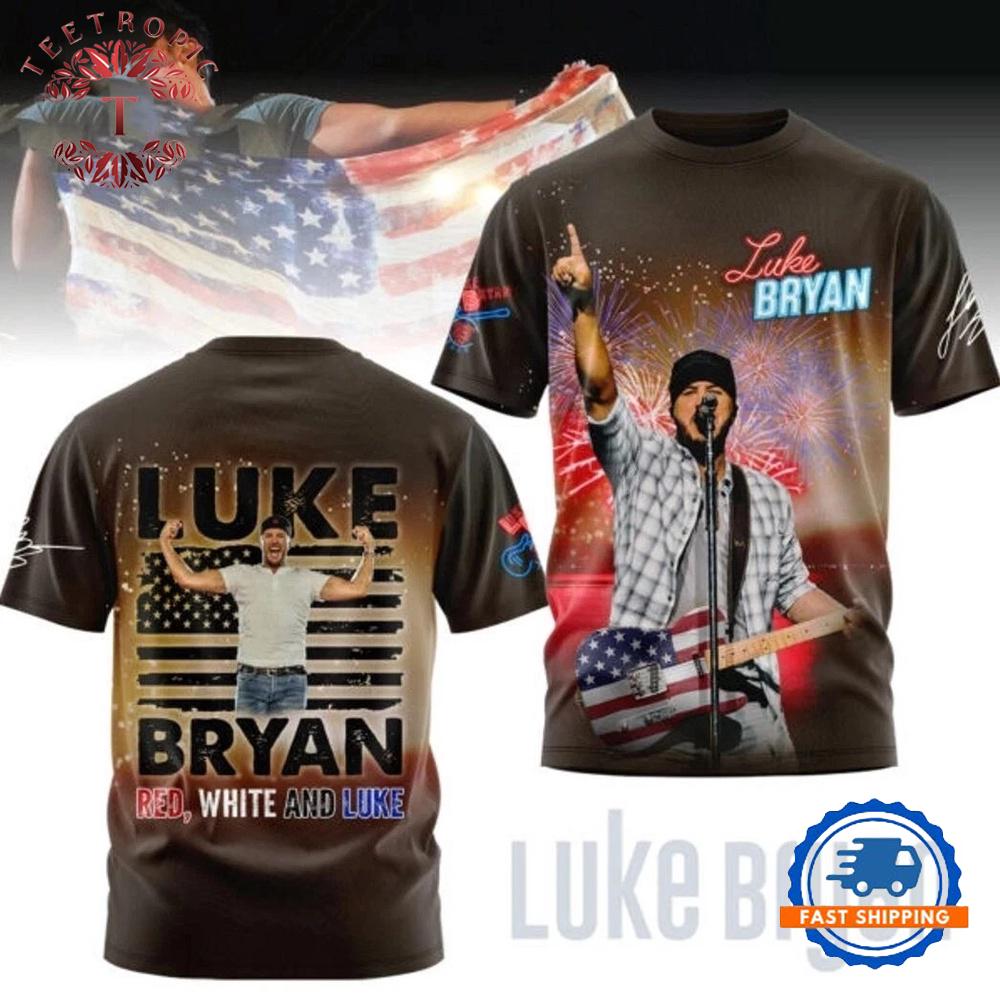 Luke Bryan Red White And Blue Signature T Shirt