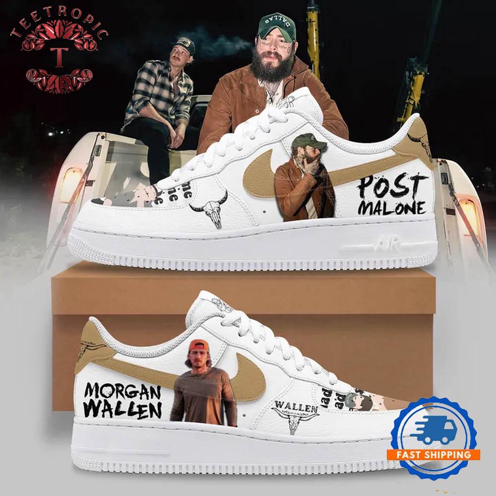 Morgan Wallen Post Malone Music Air Force 1 Sneaker Shoes