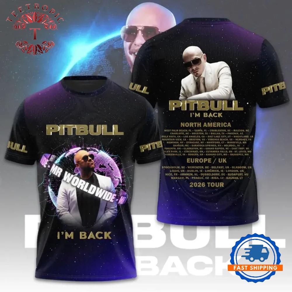 Pitbull North America 2026 Tour 3D T Shirt