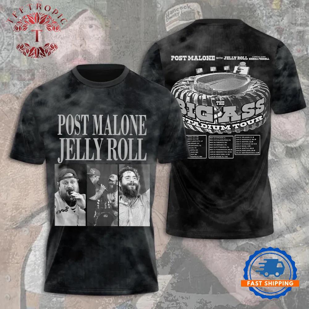 Post Malone and Jelly Roll 3D T Shirt