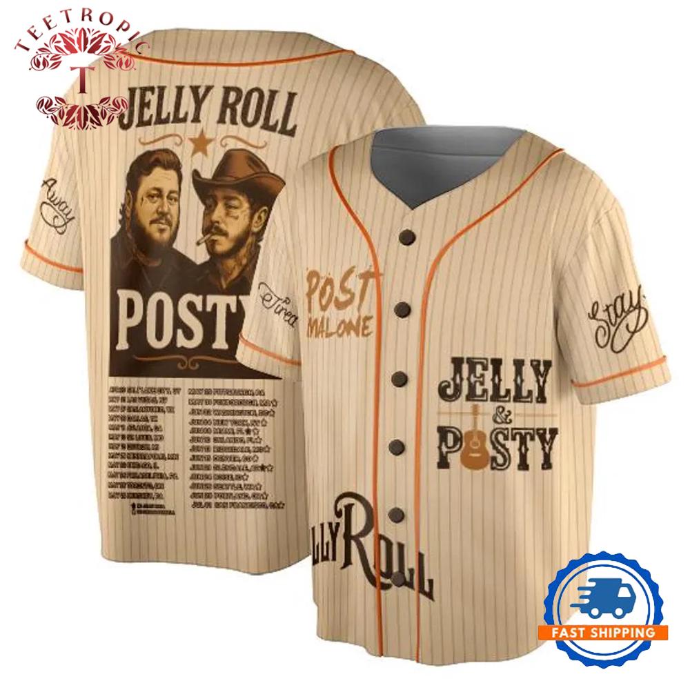 Post Malone And Jerry Roll Baseball Jersey