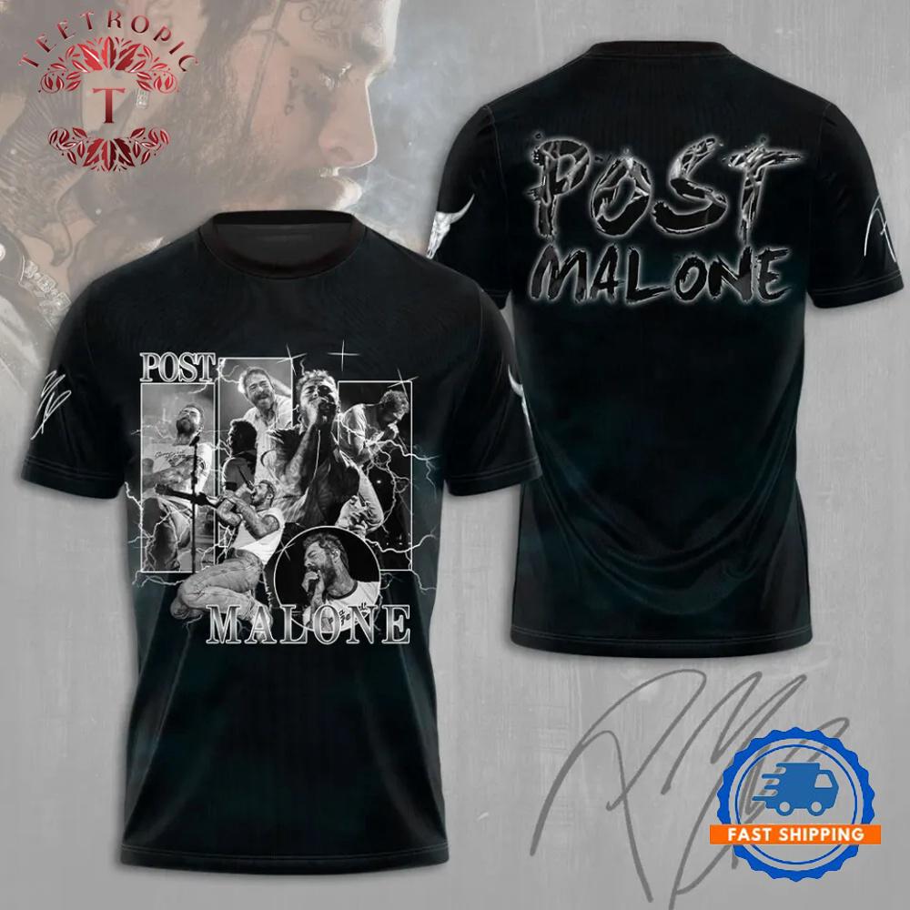 Post Malone tour on May 2025 3D T Shirt