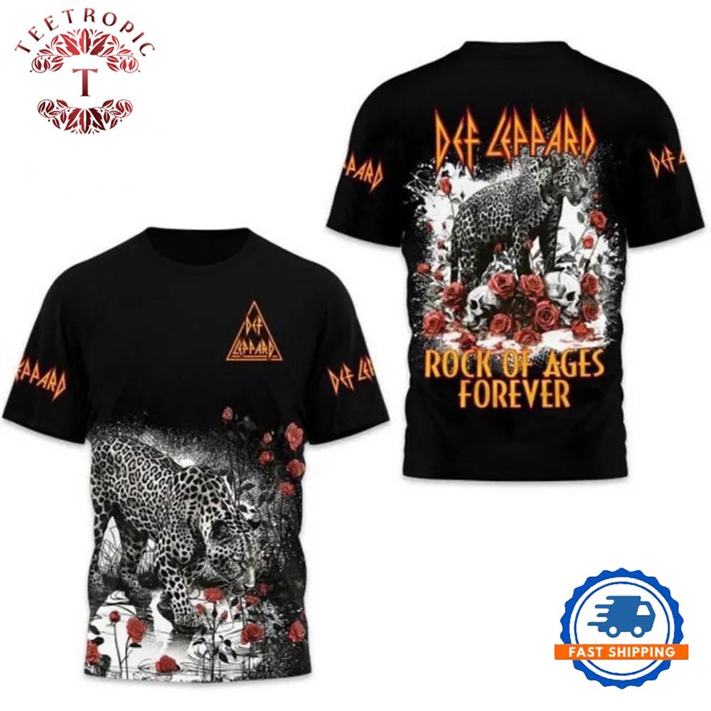 Rock Of Ages Foreverr DEF LEPPARD Band 3D T Shirt