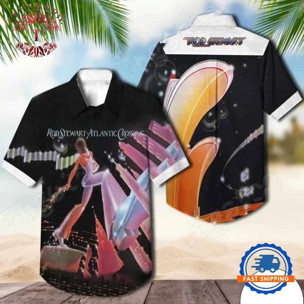 Rod Stewart Atlantic Crossing Album Cover Hawaiian Shirt