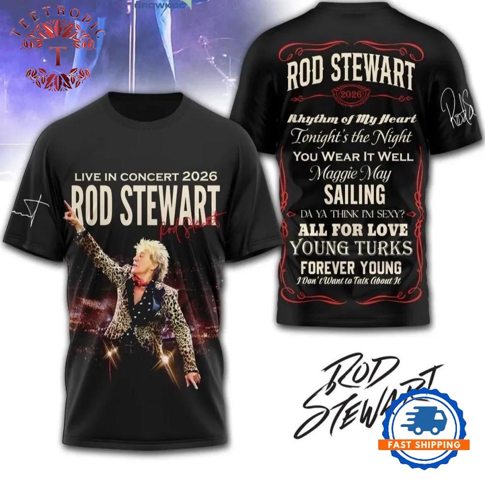 Rod Stewart Live In Concert 2026 T Shirt