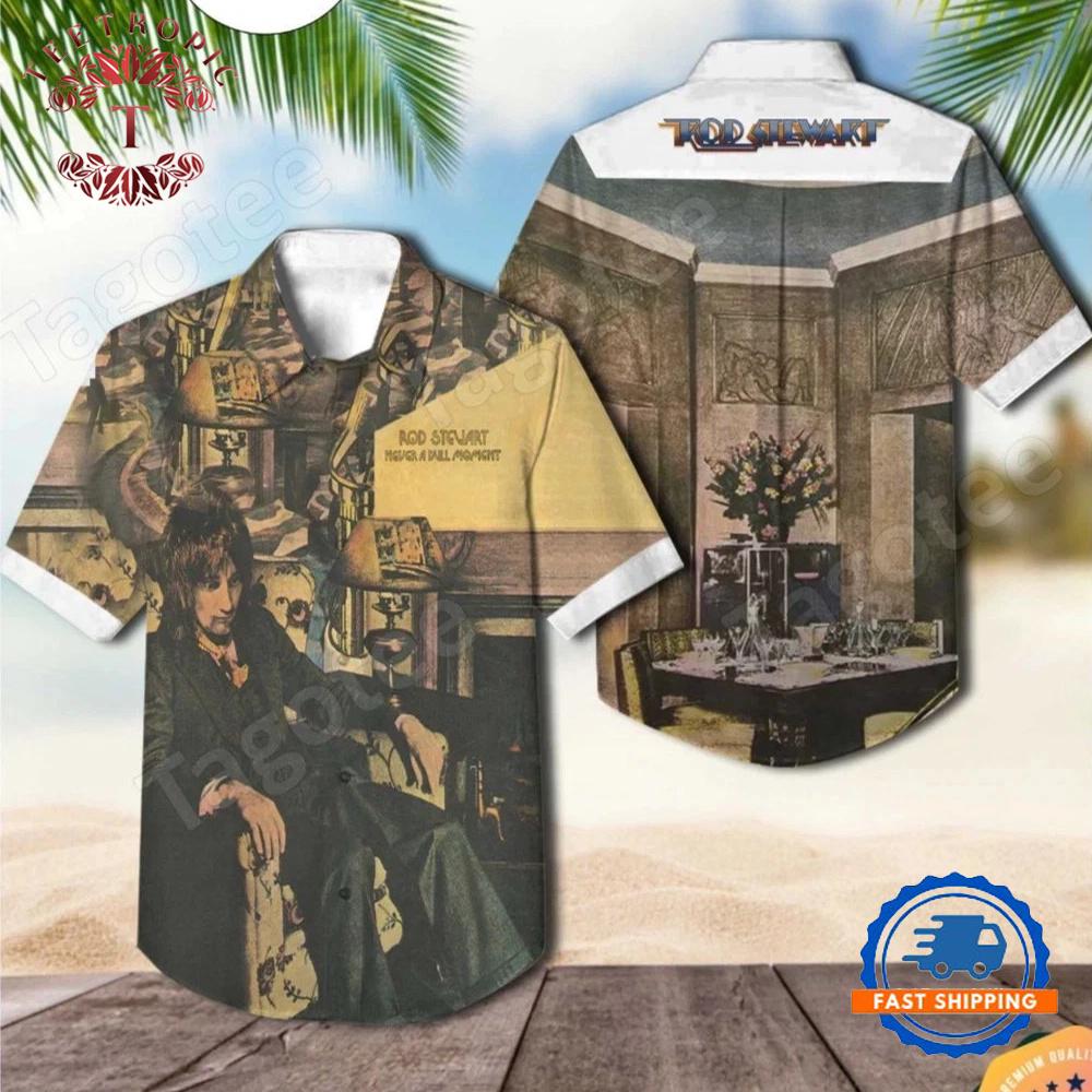 Rod Stewart Never A Dull Moment Album Cover Hawaiian Shirt