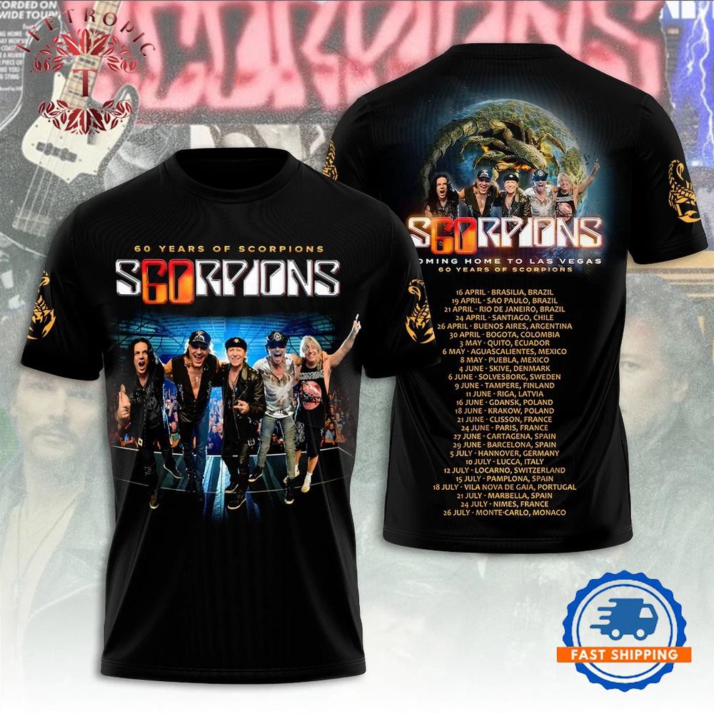 Scorpions 60th Anniversary Tour 2025 3D T Shirt