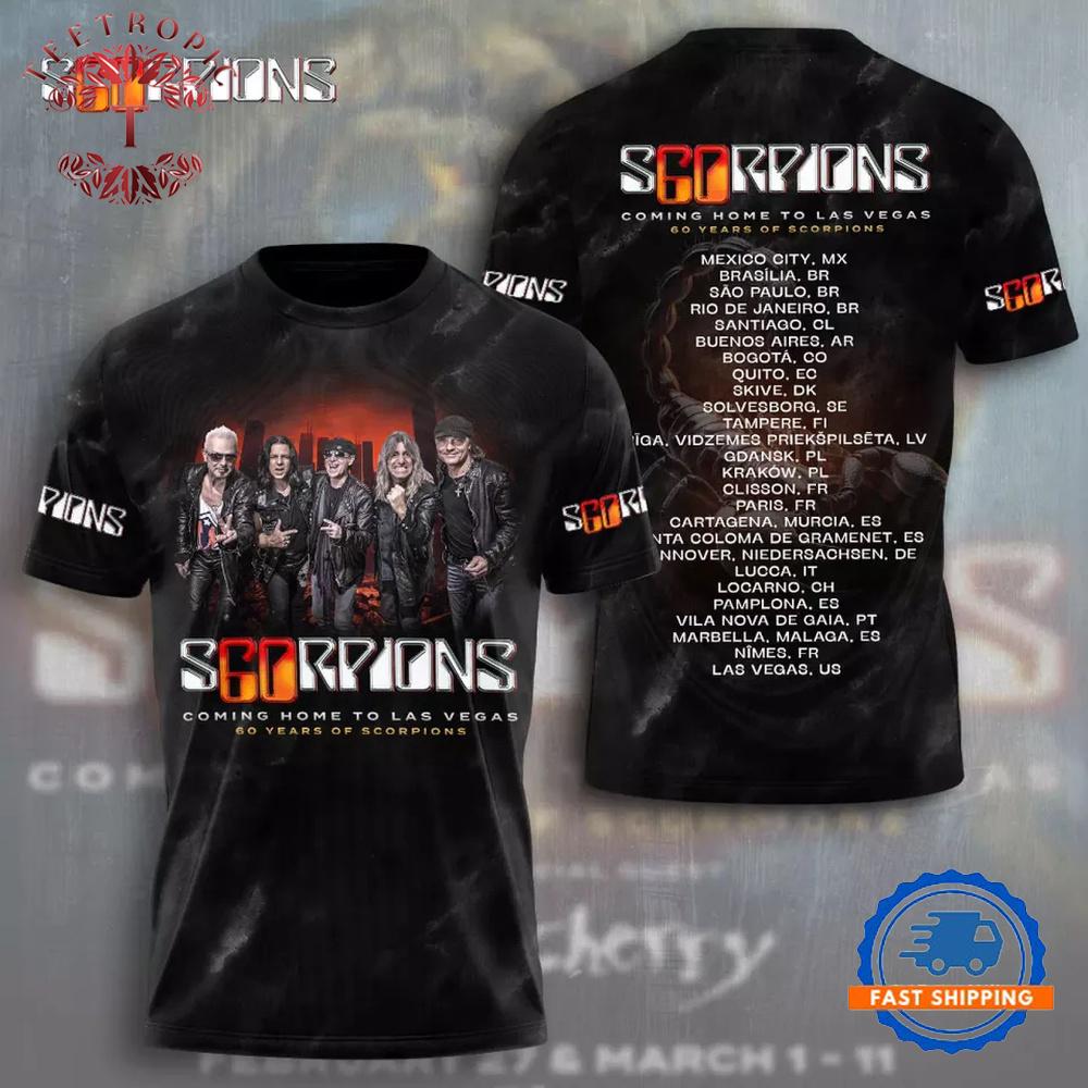 Scorpions Band World Tour Coming Home To Las Vegas 3D T Shirt