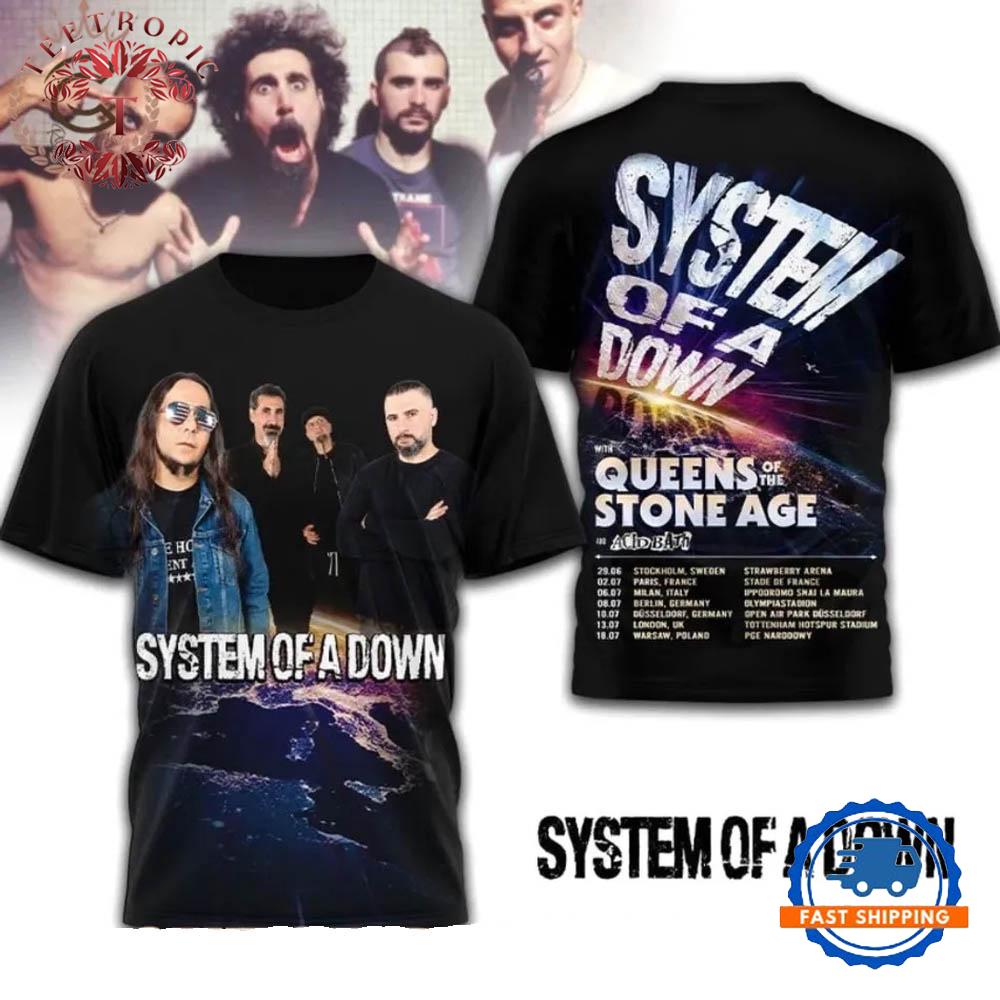 SYSTEM OF DOWN 2026 Tour 3D T-Shirt