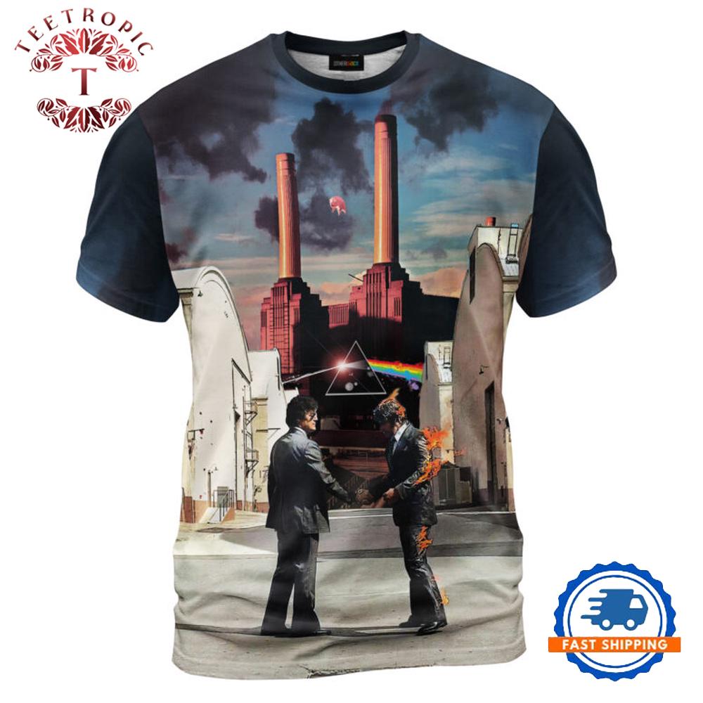 Animals Wish You Were Here DSOTM Pig The Wall Pink Floyd 3D T Shirt