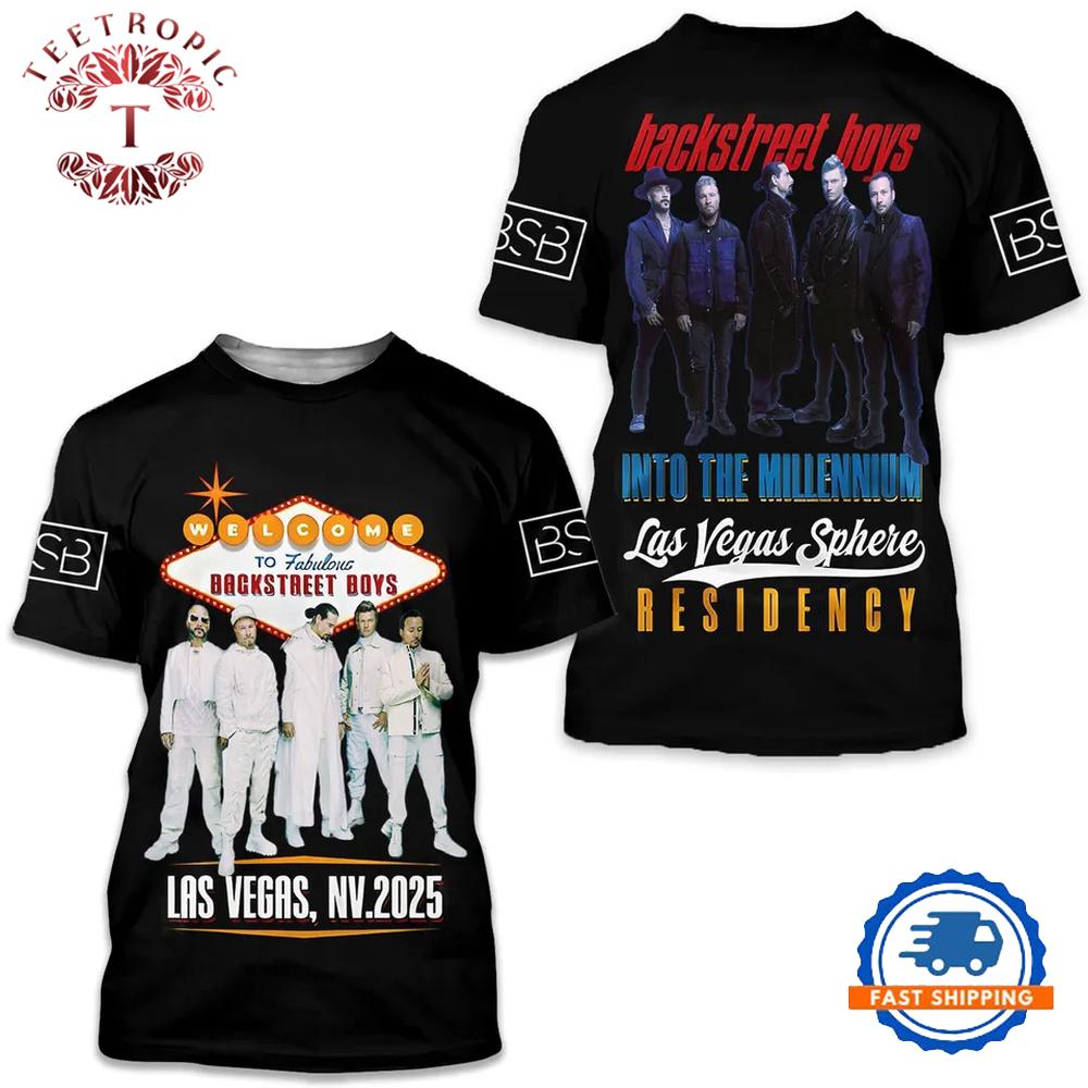 Backstreet Boy Into The Millennium Las Vegas Sphere Residency 3D T-Shirt