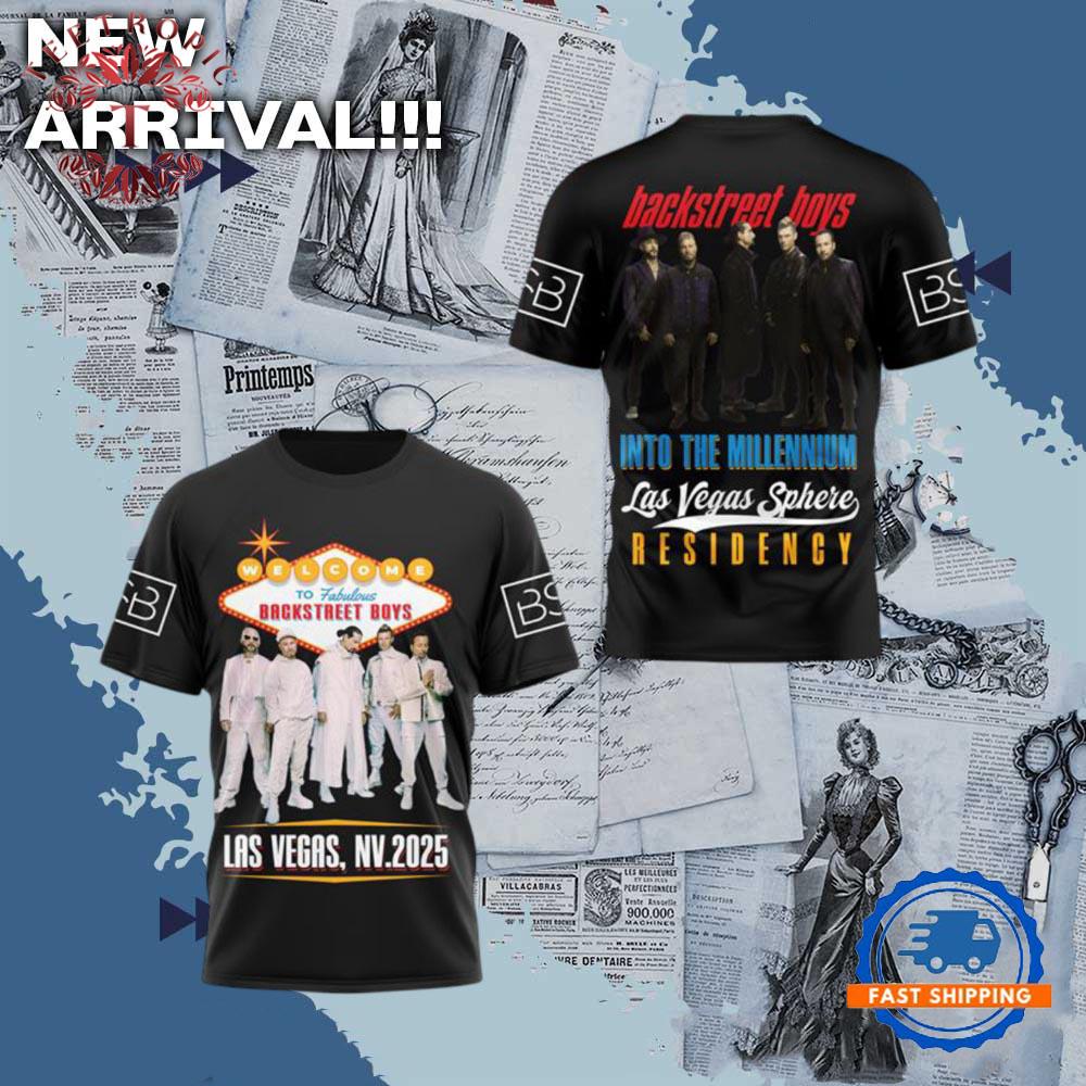 Backstreet Boys Band Music Into The Millennium Tour Las Vegas Sphere 3D Shirt