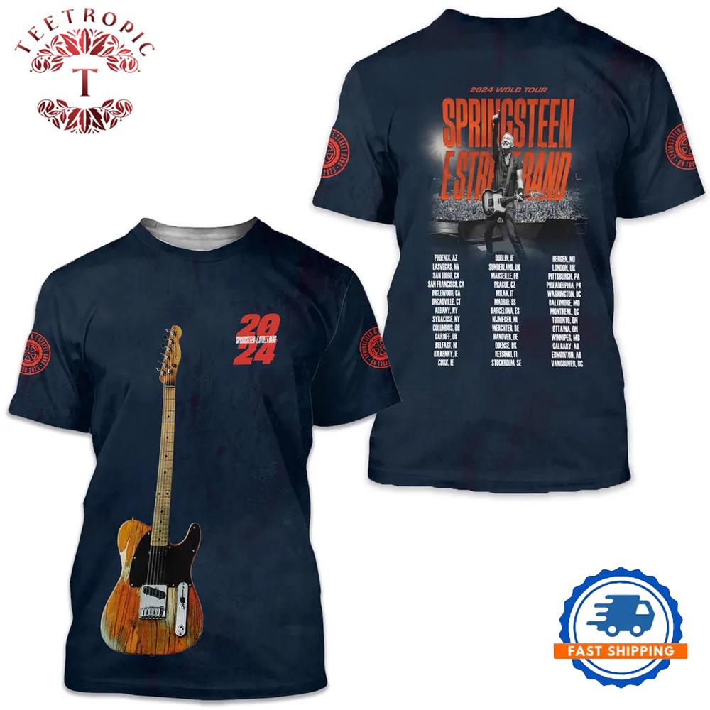 Bruce Springsteen E Street Band World Tour 2024 3D T Shirt