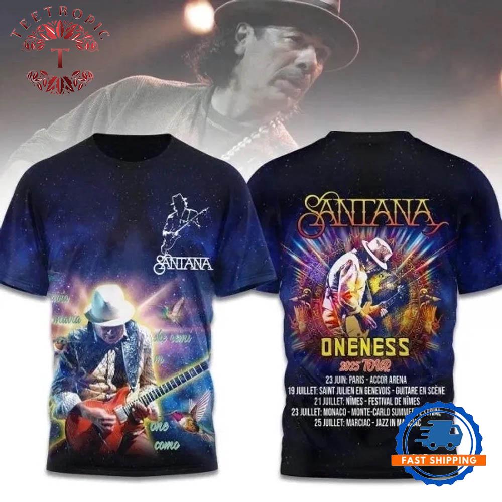 Carlos Santana Oneness 2025 Tour 3D T-Shirt