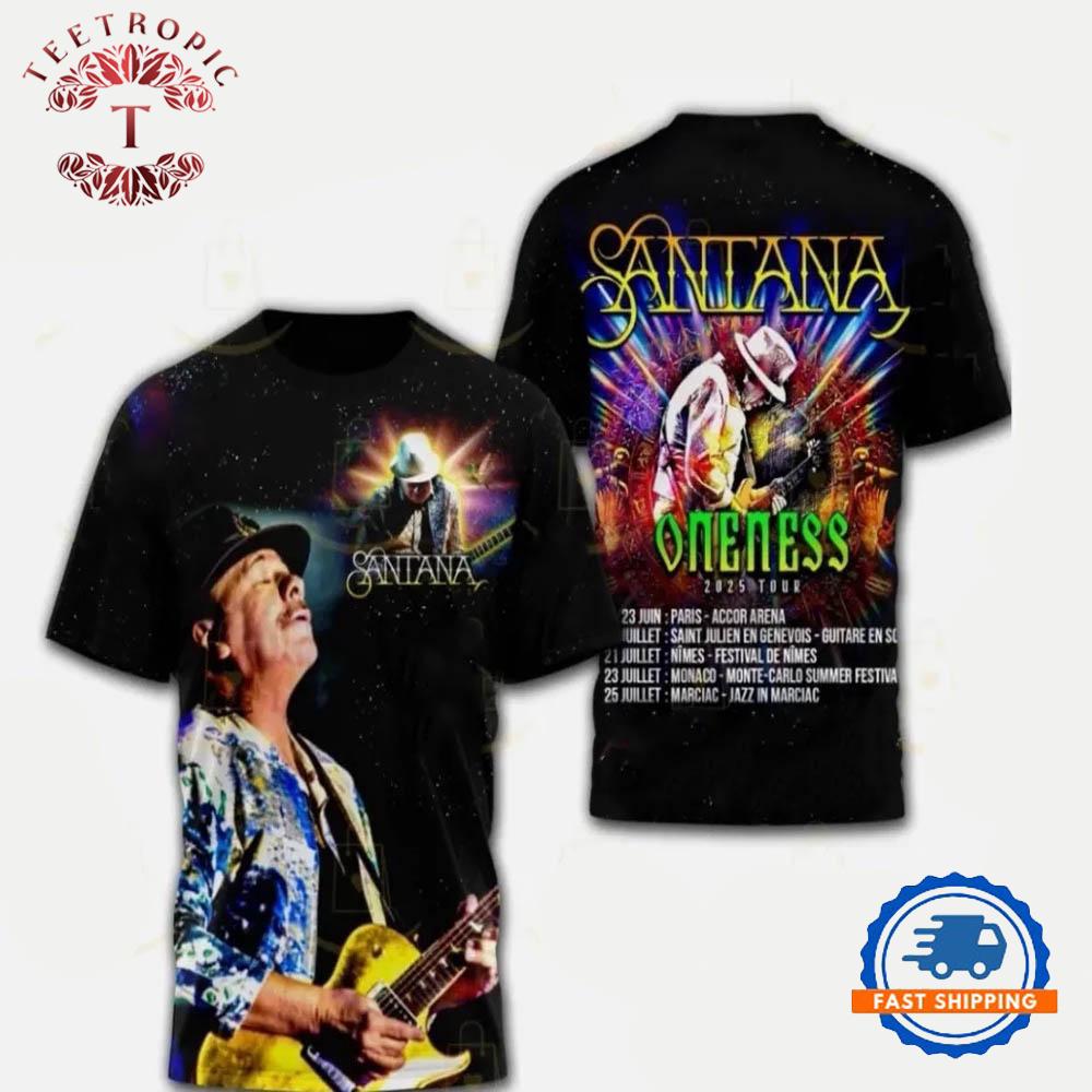 Carlos Santana Oneness Tour 3D T Shirt