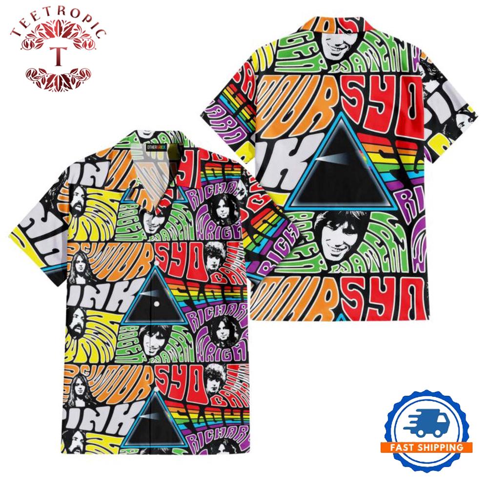 Dark Side Collage Full Color Pink Floyd Hawaiian Shirt